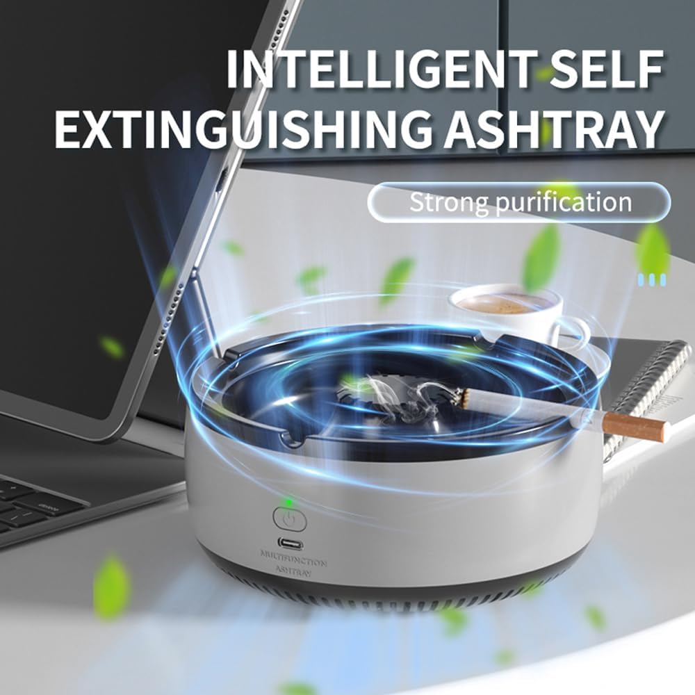 2 in 1 Multifunctional Smokeless Ashtray Best for Home Car or Office